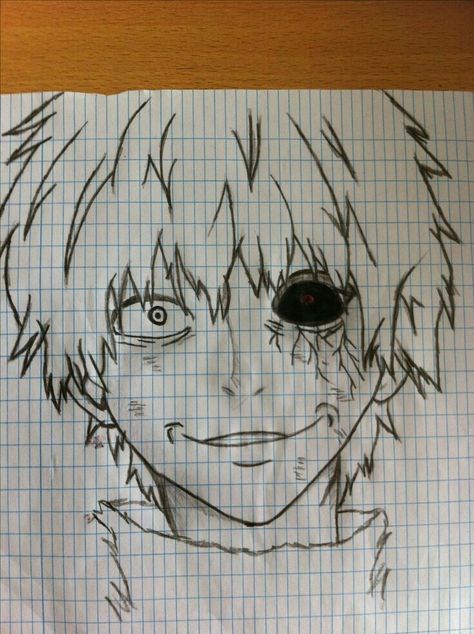 Kaneki Ken Drawing, Tokyo Ghoul Drawing, Creepy Drawings, Tokyo Ghoul Kaneki, Naruto Drawings, Tokyo Ghoul Anime, Anime Canvas Art, Anime Canvas, Anime Drawings Tutorials