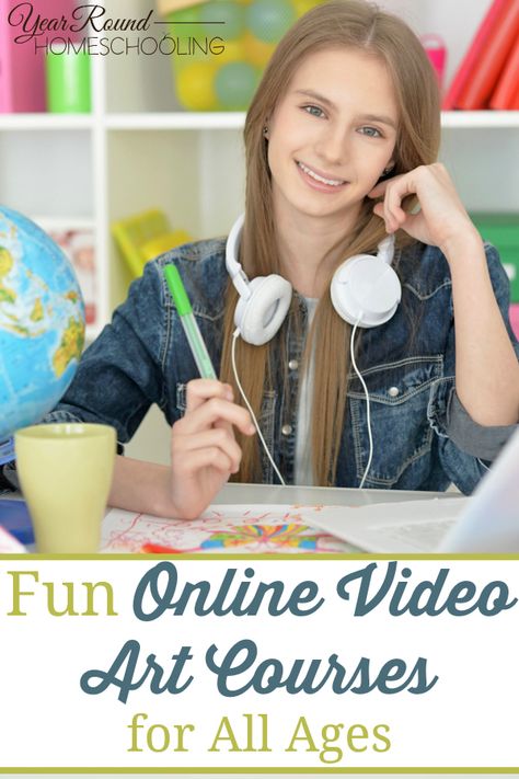 Fun Online Video Art Courses For All Ages - By Misty Leask #Online #Art #Homeschooling Online Art Courses, Importance Of Time Management, Art Program, Online Homeschool, Free Online Classes, Homeschool Inspiration, How To Start Homeschooling, Online Art Classes, Online Degree