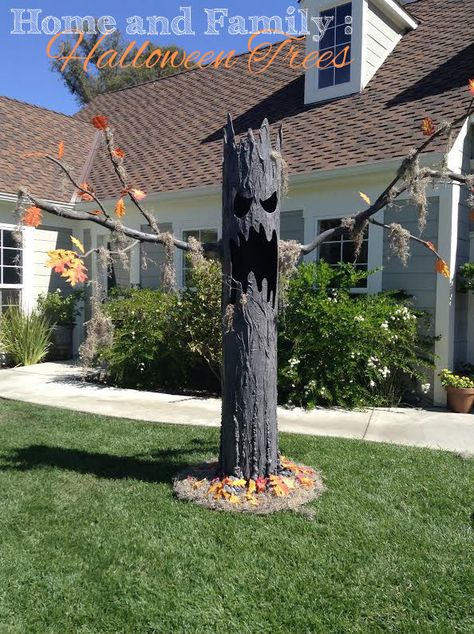 @tmemme28 makes Spooktacular Halloween Trees! #halloween #decoration #scary #trees #homeandfamily #homeandfamilytv Scary Trees, Spooky Halloween Tree, Diy Halloween Tree, Makeup Zombie, Art Scary, Haunted Tree, Monster Makeup, Halloween Diy Outdoor, Makeup Scary