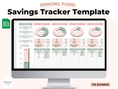 Savings tracker, Sinking funds tracker, Budget Spreadsheet for Google Sheets, Savings Tracker Dashboard, Finance Planner, Personal Finance, plannerdesignlayout #kidsdailyplanner🔅. Budget Spreadsheets, Finance Spreadsheet, Sinking Funds Tracker, Personal Budget Template, Budget Spreadsheet Template, Budget Template Free, Wedding Budget Planner, Planner Writing, Savings Goals