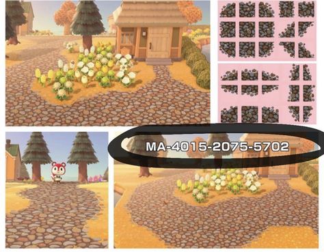 Rock Path, Cobblestone Path, Acnh Cottagecore, Animal Crossing 3ds, Path Ideas, Path Design, Qr Codes Animal Crossing, Animal Crossing Villagers, Stone Path