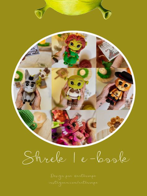 Shrek, Crochet Patterns Amigurumi, Crochet Dolls, Amigurumi Doll, Love Design, Cute Crochet, Crochet Designs, Crochet Tutorial, Crochet Toys