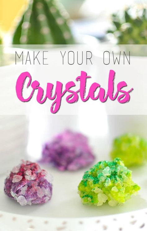 how to make your own crystals for kids Crystal Activities For Kids, Cave Crafts For Kids, Make Your Own Crystals, Campy Art, Diy Crystal Crafts, Crystals For Kids, Diy Gem, How To Make Crystals, Rock Cycle