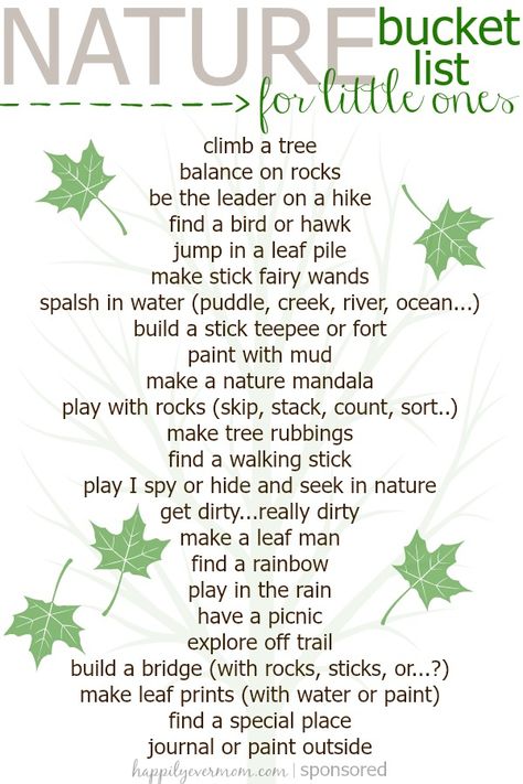 Simple nature bucket list for kids #ad #horizonsnacks Forest School Activities, Nature School, Outdoor Education, Theme Nature, Goblin Core, Outdoor Classroom, Forest School, Nature Play, Outdoor Learning