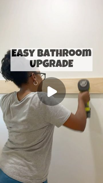 Areke Latham | DIY Home Projects on Instagram: "This board and batten wall gave me a few hiccups but boyyyy do I love how it turned out!  Drop any questions you have below and follow @diywithmeareke as I tackle the vanity in this primary bathroom reno next!  #bathroom #bathroomdesign #diy #beforeandafter #reveal #diytips #upgrade #easydiy" Wayne Scotting, Wayne Scotting Walls, Board And Batten Wall Bathroom, Easy Bathroom Upgrades, Girl Bathroom, Batten Wall, Diy Home Projects, Board And Batten Wall, Primary Bathroom