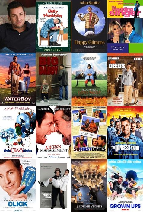 Richard Sandler, The Waterboy, Mr Deeds, Adam Sandler Movies, Good Comedy Movies, Girly Movies, Comedy Club, Nursery School, Movie Party