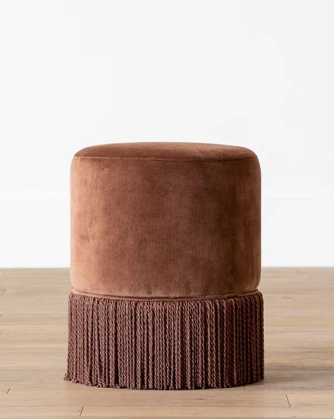 Poufs, Stools & Ottomans – McGee & Co. Fringe Ottoman, The Mcgee Home, Mcgee Home, Fringe Pillows, Leather Stool, Mcgee & Co, Dining Nook, Dream Living, Studio Mcgee