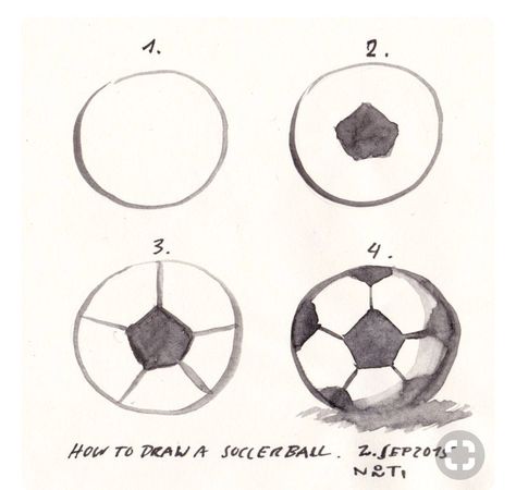 Soccer Ball Painted Rock, Soccer Painted Rocks, Football Painting Ideas Easy, How To Draw Soccer Ball, Soccer Sketches Draw, Football Drawings Easy, How To Draw A Soccer Ball, How To Draw Football, Football Ball Drawing