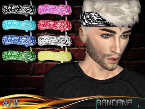 Ade_Darma's Ade - Caleb Bandana Sims 4 Bandana, Male Accessories, Sims 4 Men Clothing, Sims 4 Male Clothes, Cc Sims4, Bandana Hair, Sims Clothes, The Sims 4 Pc, Hair Male