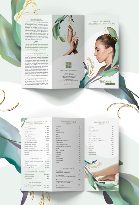 Flyer Design Beauty Salon, Spa Brochure Design Inspiration, Creative Flyers Design, Flyer Design Layout Templates, Beauty Brochure Design, Flyer Design Inspiration Creative Ideas, Salon Brochure Design, Beauty Leaflet, Spa Graphic Design