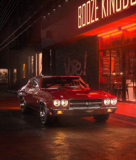 Cheverlet Cars, Classic Car Ads, Chevrolet Ss 1970, Chevrolet Aesthetic, Old Chevrolet, Red Classic Car, 1969 Chevelle Ss, Chevelle Car, Wallpaper Carros