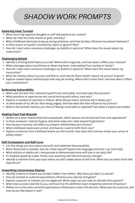 Embark on your journey of growth with this Shadow Work Journal. Explore the hidden aspects of your psyche, guided by 50 insightful prompts and exercises. Start your Shadow work now and start your journey of self-discovery, healing, and personal growth. Shadow Work Personality, Guided Shadow Work, Career Shadow Work, Guided Journaling Prompts, Shadowing Journal Prompts, Spiritual Shadow Work Prompts, Guided Meditation For Healing, Journal Prompts Boundaries, Shadow Work Journal Prompts Fear