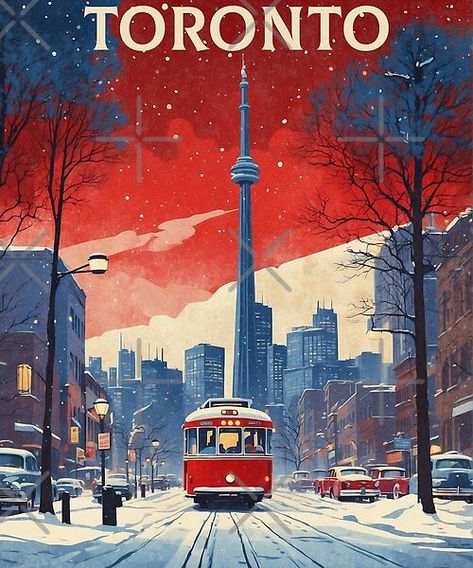 Add some fun and beauty to your home with this Canadian traveler design or give it as the perfect gift! Toronto Illustration, Guache Art, Toronto Poster, Poster Tourism, Canada Poster, Canada Snow, Canada Logo, Map Sketch, Posters On Wall Bedroom