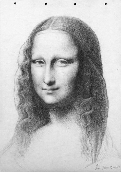 mona lisa [lawy] (Gioconda / Mona Lisa) Mona Lisa Drawing, Mona Lisa Parody, Mona Lisa Smile, Pencil Drawings Easy, Portrait Sketches, Caravaggio, Pencil Drawing, Art Drawings Sketches, Portrait Drawing