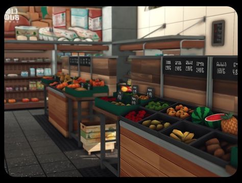 whole foods market 🥗 | Patreon Magnolia Promenade, Lotes The Sims 4, Grocery Market, City Layout, Sims 4 Expansions, Save File, Health Conscious, Sims 4 Collections, Personal Care Products