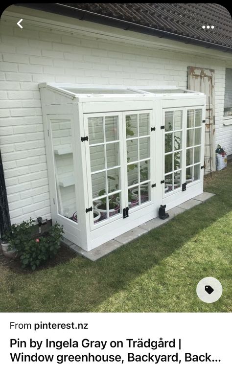 Entertainment Yard Ideas, Herb Porch Planters, Small Space Greenhouse Ideas, Window Well Greenhouse, Window Well Catio, Greenhouse Catio, Well House Cover Ideas, Window Well Garden, Greenhouse Out Of Windows