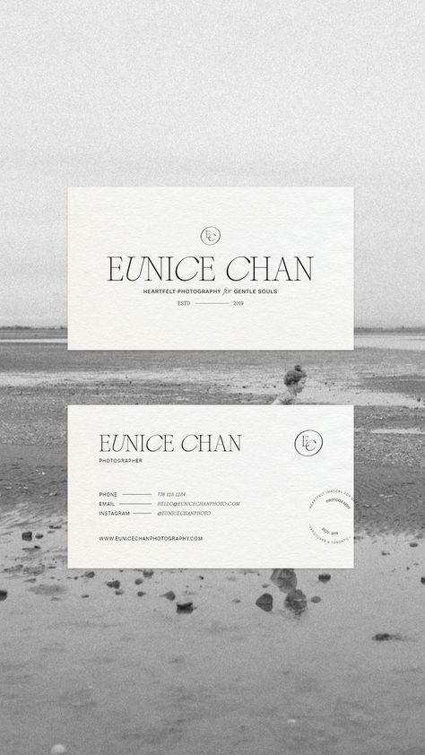 Editorial, timeless, elegant branding and logos for a wedding and family photographer. Embossed business cards featuring horizontal logo. Business Cards Photography, Pastel Design, Photographer Business Cards, Photography Business Cards, Logo With A, Logo Minimalist, Business Card Inspiration, 카드 디자인, Branding Mood Board