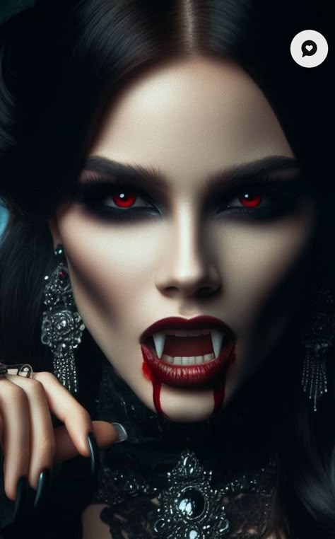 Beautiful Vampire Woman, Vampire Couple, Dracula's Brides, Beautiful Halloween Makeup, Ancient Vampire, Vampire Bride, Asian Artwork, Gothic Angel, Evil Tattoos