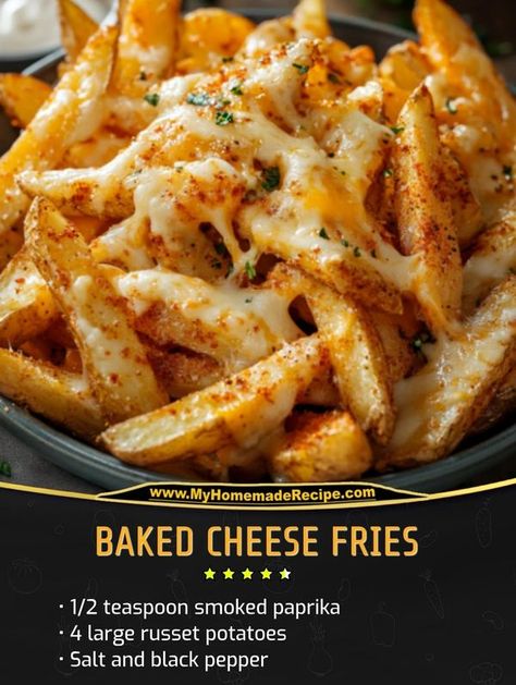 French Fries With Cheese, Side Dish Easy, Potato Fries Baked, Crispy Baked Potatoes, Cheesy Fries, Spicy Aioli, Shrimp Cakes, Buddy Valastro, Crispy Cheese