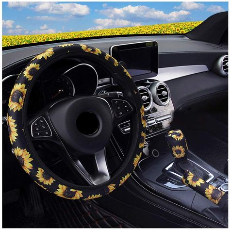 Yellow Car, Car Steering Wheel Cover, Car Steering Wheel, Consumer Protection, Sunflower Design, Car Steering, Sunflower Print, Cover Pics, Steering Wheel Cover