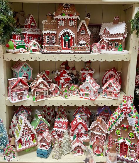 Our Gingerbread Village collection is one of the most popular in our store! Most of these are lighted so they are great under the tree or on a mantel too! Christmas Village Gingerbread House, Gingerbread Christmas Village Display, Gingerbread Village Decor, Christmas Gingerbread Village, Gingerbread Village Display Ideas, Gingerbread House Village Display, Gingerbread Village Ideas, Gingerbread Village Display, Gingerbread House Display