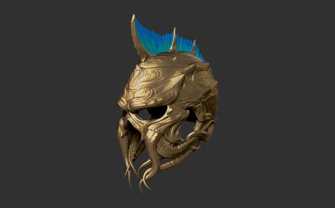 ArtStation - Atlantean Warrior, Joel Torres Atlantean Armor, Atlantean Warrior, Metal Armour, Aquaman Movie, Hellboy Art, Ghost Rider Wallpaper, Helmet Concept, Aztec Warrior, Battle Armor