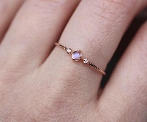 14KT Moonstone and Diamond Moonlight Drive Ring | Liesel Love Moon Drop, Ring Moonstone, Two Sweet, Moonstone Engagement, Moonstone Engagement Ring, Morganite Engagement, Blue Rainbow, Morganite Engagement Ring, Rose Engagement Ring