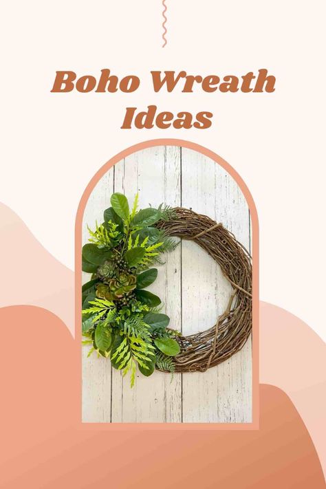 37 Boho Wreath Ideas to DIY and Buy - PinkPopDesign Boho Wreaths, Bohemian Wreath, Tropical Boho, Boho Wreath, Diy Spring Wreath, Dried Eucalyptus, Lavender Wreath, Work Friends, Wreath Forms