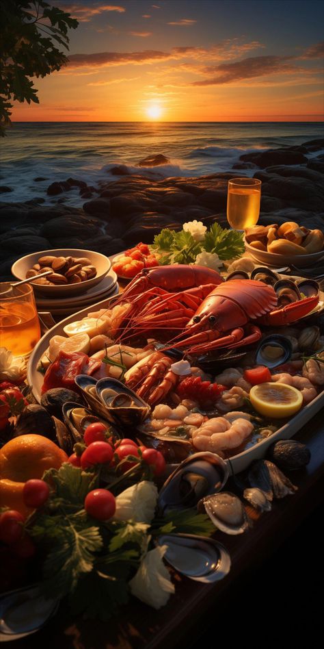 Seafood Extravaganza, Beach Setting, Seafood Bake, Seafood Boil Recipes, Garlic Prawns, Seared Scallops, Easy Seafood, Healthy Food Inspiration, Pinterest Contest