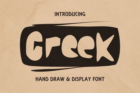 Greek is a distinctive, retro, and bulky display font that adds a bold and playful touch to any project. Its exaggerated curves and thick strokes bring a sense of fun and excitement, while its vintage-inspired design gives it a unique and nostalgic feel. Perfect for branding, packaging, and any project that calls for a bold […] The post Greek Font appeared first on FreeFontDL. Greek Typography, Greek Font, Display Fonts, Commercial Fonts, Font Generator, Branding Packaging, Display Font, Vintage Inspired Design, Creative Branding