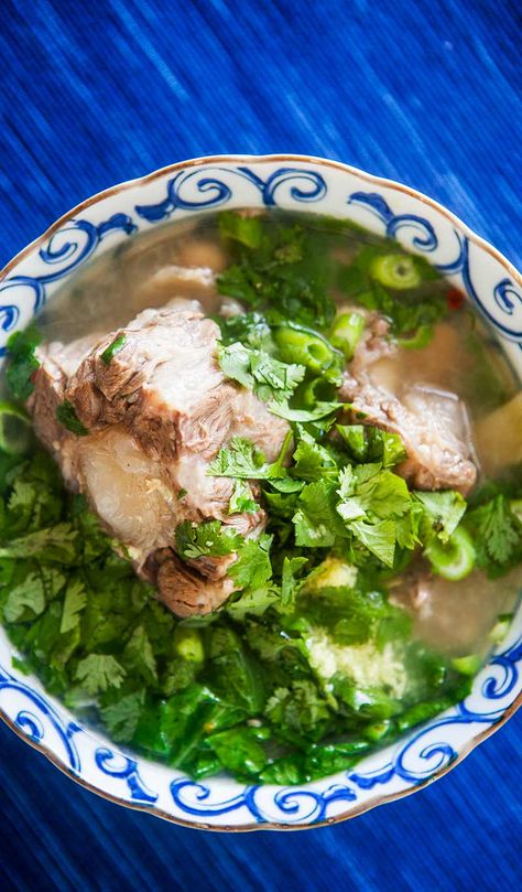 Hawaiian Oxtail Soup Recipe, Oxtail Soup Recipe, Oxtail Recipe, Oxtail Soup, Oxtail Recipes, Dried Orange Peel, Hawaii Food, Recipes Soup, Mustard Greens