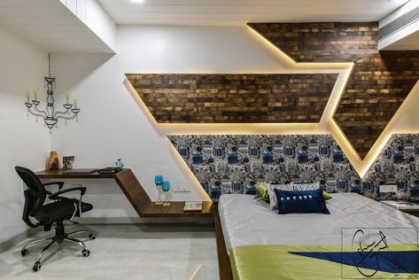 Office project, bilaspur modern style bedroom by esha garg : interior designer modern | homify Bed Background, Walls Design, Drawing Room Interior Design, Modern Style Bedroom, Luxury Living Room Decor, Luxe Bedroom, Bedroom Interior Design Luxury, Bedroom Door Design, Head Board