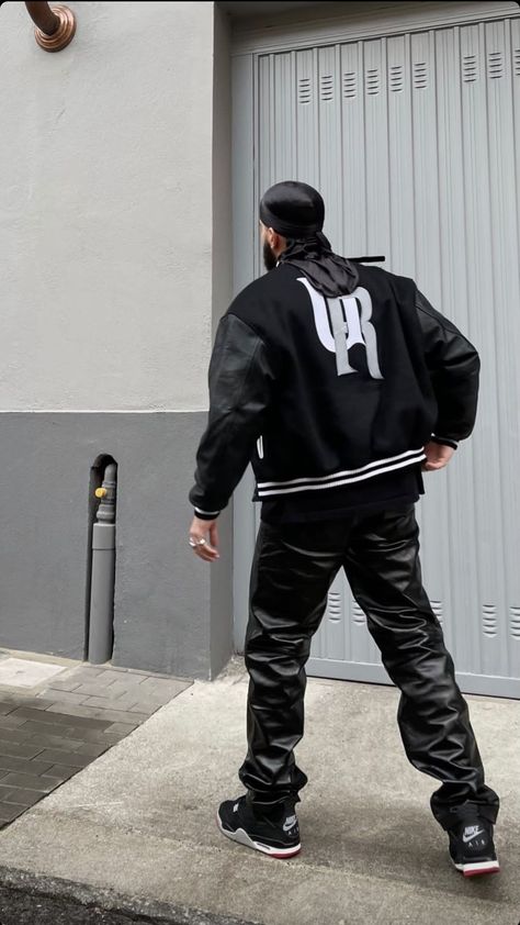 University Jacket Outfit, Starboy Aesthetic, University Jacket, Mens Streetwear Outfits, Guys Fashion Casual, 90s Fashion Men, Street Fits, Casual Street Wear, Hype Clothing