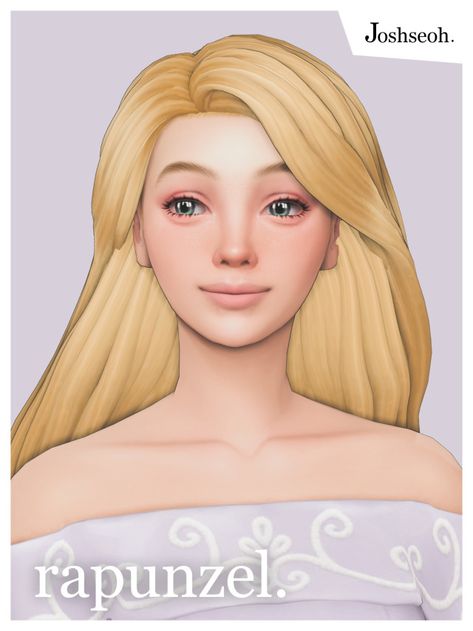 Sims 4 Princess Cc Maxis Match, Sims 4 Rapunzel Cc, Sims 4 Disney Cc, Rapunzel Dress, Mod Hair, Rapunzel Hair, Sims Ideas, Normal Map, Princess Kids