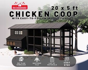 Walk In Chicken Coop Plans, Modern Chicken Coop, Large Chicken Coop Plans, Walk In Chicken Coop, Black Chicken, Poultry House, Diy Chicken Coop Plans, Chicken Coop Run, Backyard Chicken Farming