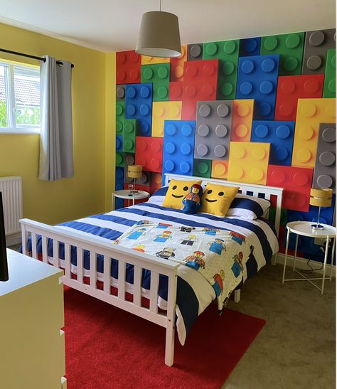 Who needs boring walls when you can have a LEGO masterpiece brightening up your room? 🌈🔸🔹 #LegoWallGoals #ColorfulCreations #BrightenUpYourSpace⁠
⁠
⁠
⁠
⁠
#homedecor #homerenovation  #roominspiration  #roomdecor  #roomdesign  #bedroominspo #kidsbedroom #makeawish #makeawishfoundation #bedroommakeover #makingadifference #interiordecor #interiordesigner #boysbedroomdecor #boysbedroom #boysbedroomideas #boysbedroominspo #disneybedrooms Lego Bedroom Decor, Lego Themed Bedroom, Lego Bedroom, Disney Bedrooms, Lego Wall, Bedroom Upgrade, Boys Bedroom Decor, Boys Bedrooms, Boys Bedroom