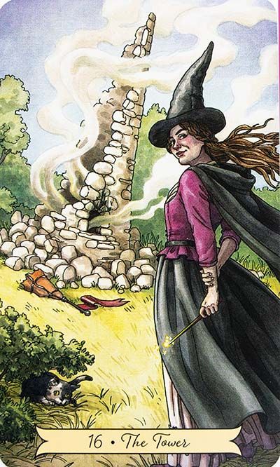 The Tower Tarot Card Meaning - Everyday Witch Tarot Redhead Witch, The Tower Tarot Card, What Are Tarot Cards, The Tower Tarot, Wild Unknown Tarot, Witch Pictures, Witchy Art, Witch Tarot, Tarot Major Arcana