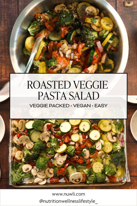 Meal Prepped Lunches, Roasted Veggie Pasta, Easy Meal Prep Lunches, High Protein Pasta, Vegetable Pasta Salads, Homemade Vinaigrette, Veggie Pasta Salad, Sides Recipes, Vegetarian Meal Prep