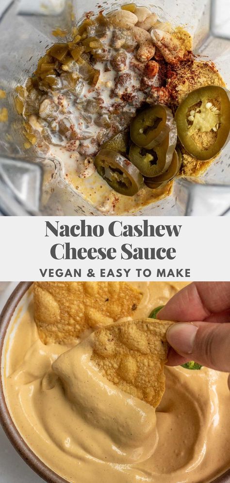 This nacho cashew cheese sauce is velvety smooth and full of rich umami flavor that you will want to put on everything. Dairy-free and fully plant-based! Cashew Cheese Sauce, Vegan Cheese Recipes, Cashew Cheese, School Snack, Vegan Sauces, Snacks Saludables, Vegan Cooking, Vegan Foods, Vegan Dinner Recipes