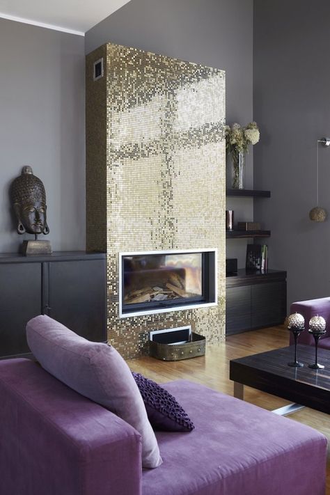 17 Grown-Up Ways to Decorate With Sequins via Brit + Co. Mcm Fireplace, Dnevni Boravak, Airbnb Ideas, Sequin Wall, Inspiring Interiors, Loft Decor, Dream Place, Romantic Home Decor, Diy Decorating