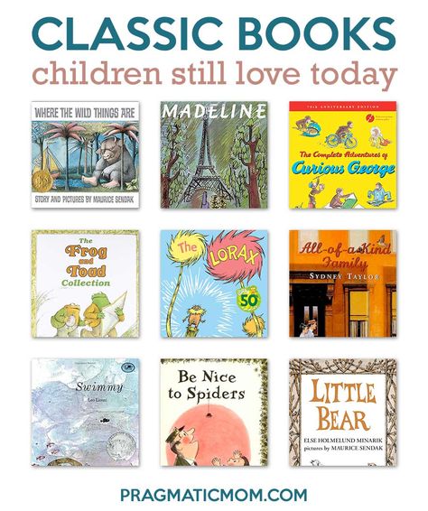 Classic Books Children Still Love Today Classic Baby Books, Best Classic Books, Books For Toddlers, Pet Spider, Maurice Sendak, Gift Catalog, Best Children Books, Curious George, The Lorax