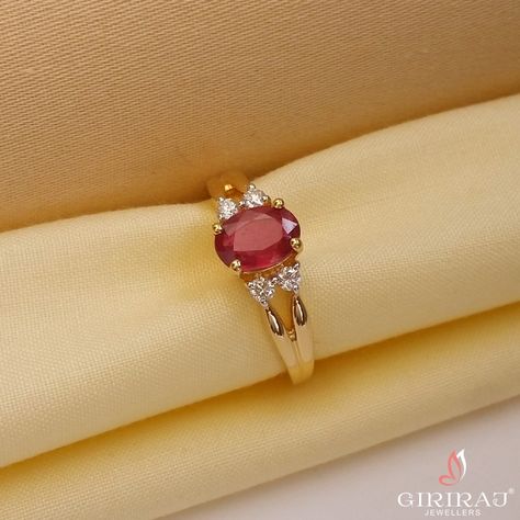 Ruby Ring Simple, Necklace Design Ideas, Gold Necklace Design, Ruby Ring Designs, Women Gold Necklace, Gold Earrings Models, Rings Ideas, Hand Rings, Ruby Ring Gold