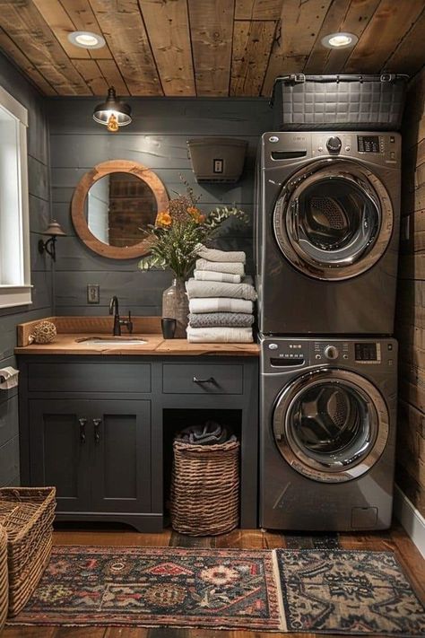 Basement Laundry Room, Dream Laundry Room, Laundry Room Renovation, Shabby Home, Interior Design Per La Casa, Dream Life House, Laundry Room Inspiration, Laundry Room Remodel, Laundry Room Diy