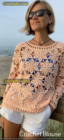 Crocheter-crocheted crochet pattern Outstanding Crochet, Crochet Blouse Free Pattern, Crochet Blouse Pattern, Crochet Lace Blouse, Gilet Crochet, Pull Crochet, Easy Crochet Stitches, Crochet Ladies Tops, Crochet Cardigan Pattern