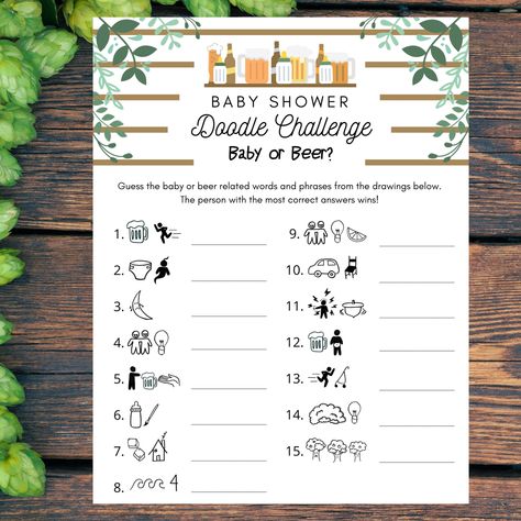 Baby Boy Is Brewing Shower Ideas, Baby Shower Adult Games, Baby Shower At Brewery, Baby Is Brewing Baby Shower Ideas, Happy Hour Baby Shower Ideas, Brewery Baby Shower Ideas, Couples Baby Shower Themes, Baby Brewing Shower Ideas, A Baby Is Brewing Baby Shower Ideas