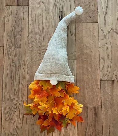 DIY Fall Gnome Wreath - the House house Diy Fall Gnome, Crochet Witches, Fall Gnome Wreath, Terracotta Pumpkins, Gnome Gifts, Types Of Pumpkins, Orange Craft, Gnome Wreath, Crafts Fall