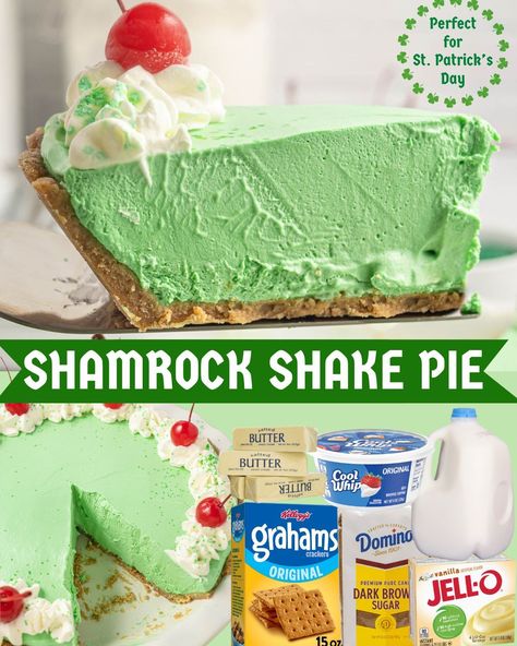 Princess Pinky Girl - SHAMROCK SHAKE PIE 💚 Recipe: https://buff.ly/3SxVDh4 | Facebook Princess Pinky Girl Recipes, Shamrock Pie, Princess Pinky Girl, Chelsea's Messy Apron, Pinky Girl, Shugary Sweets, Shamrock Shake, Movies Posters, Fun Deserts