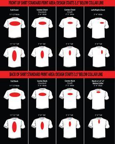 Sizing chart infographic for determining the size of the design ... Cricut Logo, Screen Printing Logo, Inkscape Tutorials, Logo Silhouette, Sublimacion Ideas, Logo Placement, Projets Cricut, Cricut Projects Beginner, Diy Vinyl