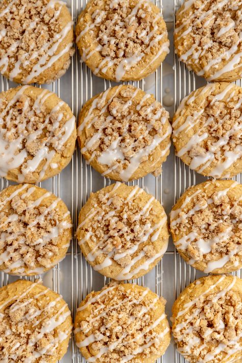 Pumpkin Coffee Cake Cookies - French Vanilla Pumpkin Coffee Cookies, Pumpkin Streusel Cookies, Pumpkin Coffee Cake Cookies, Cherry Coffee Cake, Coffee Cake Cookies, Soft Chewy Cookies, Pumpkin Coffee Cake, Buttercream Frosting Cake, Homemade Sugar Cookies