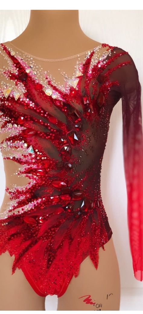 Acro Leotards, Rhythmic Gymnastics Training, Gymnastics Competition Leotards, Rhythmic Gymnastics Costumes, Red Leotard, Leotards Gymnastics Rhythmic, Gymnastics Suits, White Leotard, Competition Outfit